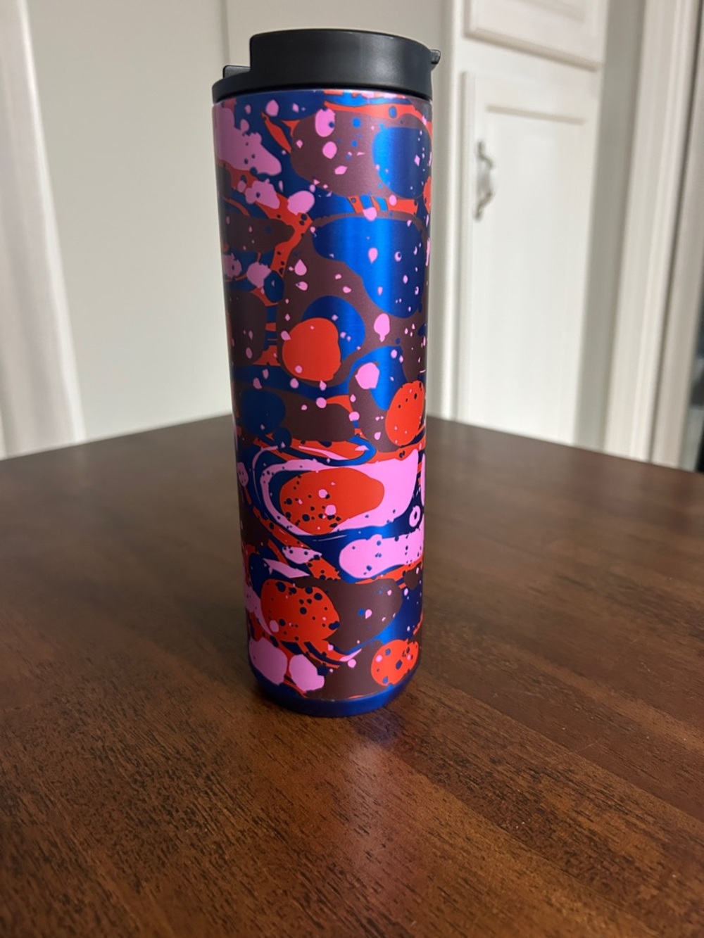 Starbucks 16 oz. Colorful Marble Pattern Travel Tumbler - Pink, Blue & Red